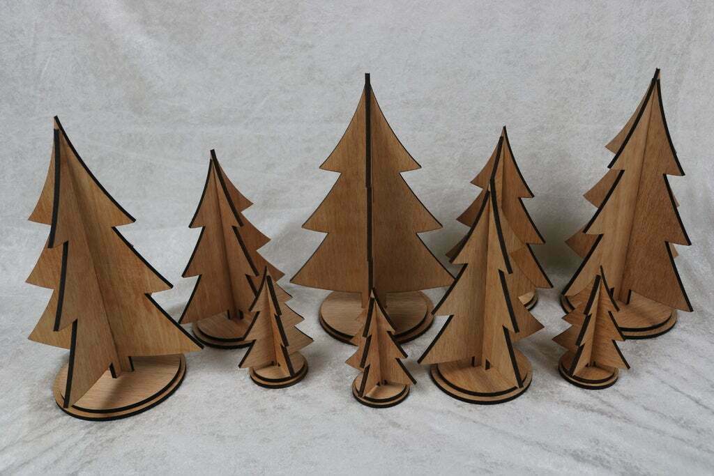 Laser Cut Wooden Christmas Trees 4 Sizes