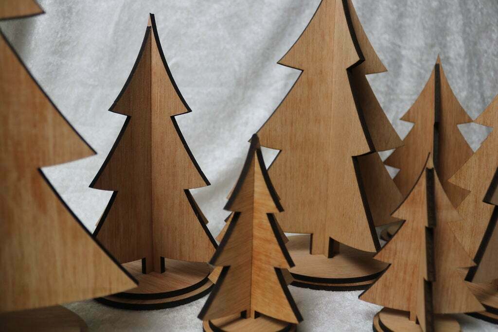 Laser Cut Wooden Christmas Trees 4 Sizes