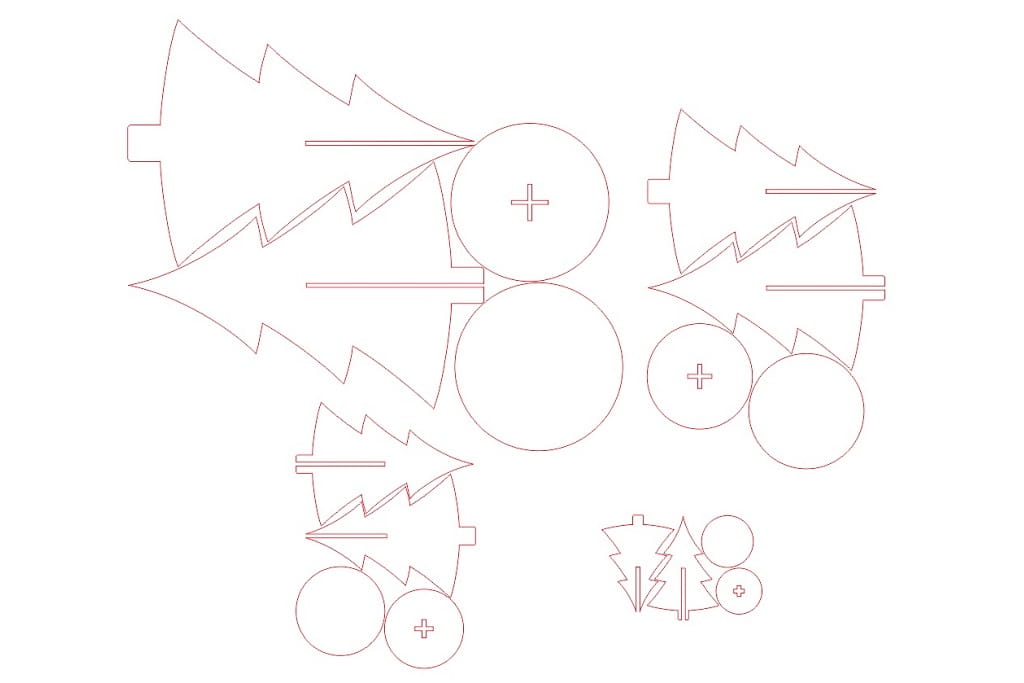 Laser Cut Wooden Christmas Trees 4 Sizes