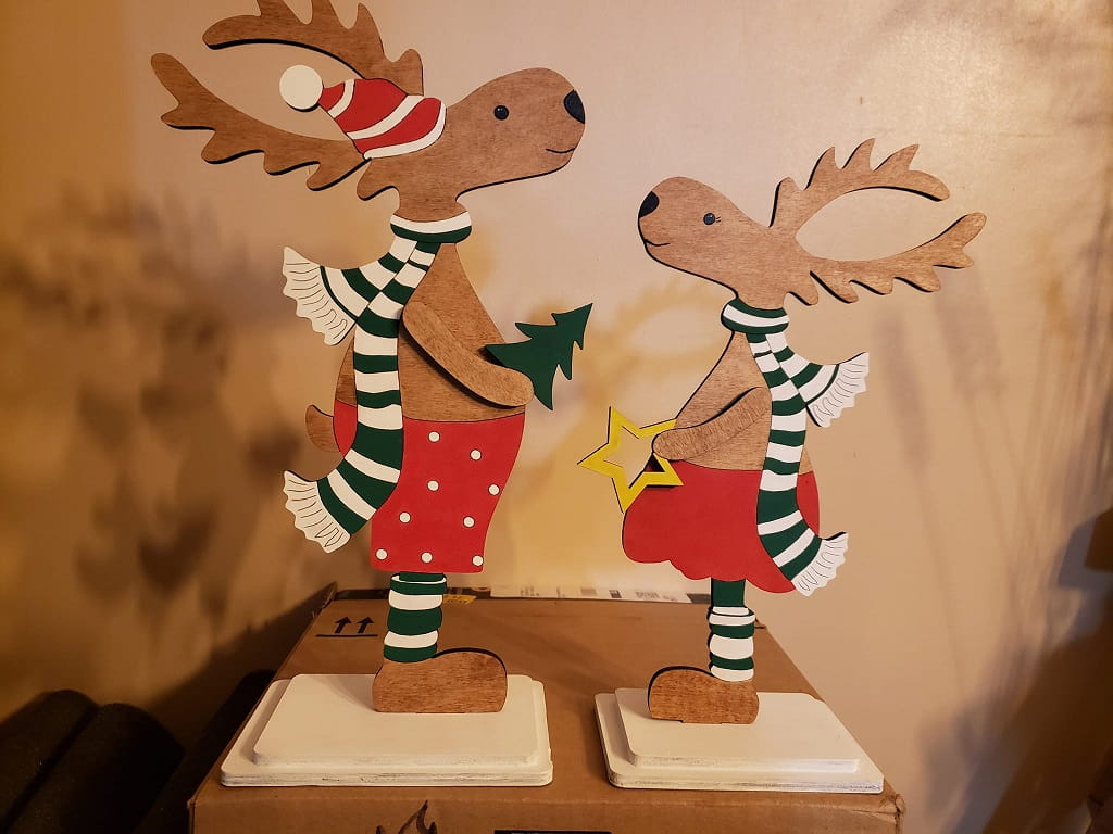 Laser Cut Wooden Deer Christmas Decorations