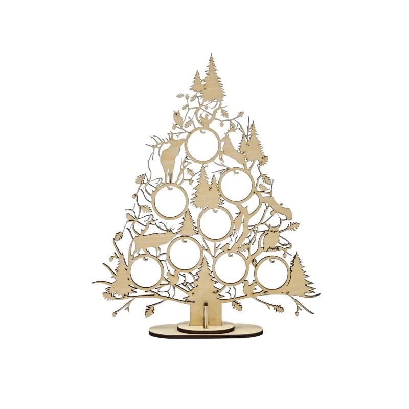 Laser Cut Woodland Themed Christmas Tree