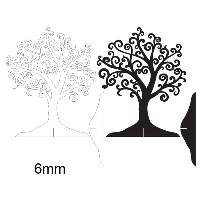 Laser Cut Wooden Tree Christmas Decoration