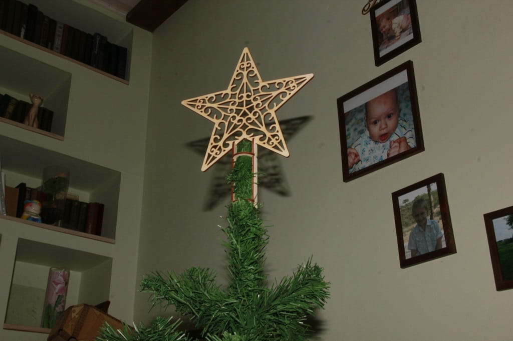 Laser Cut Wooden Christmas Tree Topper