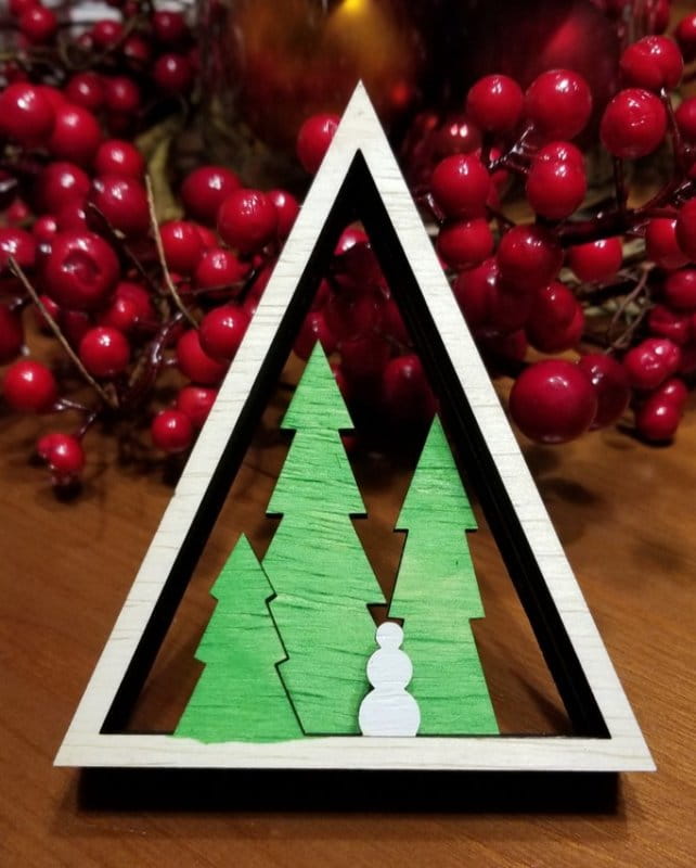 Laser Cut Xmas Tree Sculpture