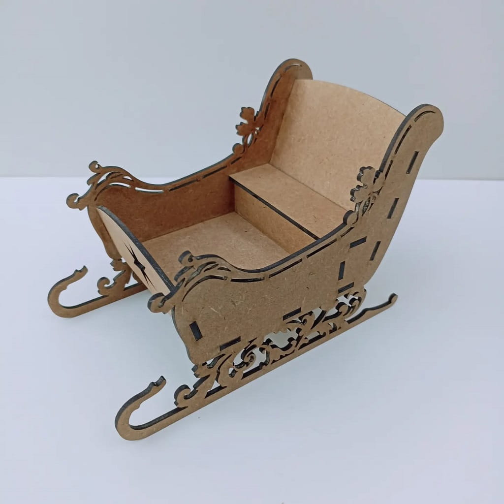 Laser Cut Christmas Santa Sleigh Festive Christmas Decorations