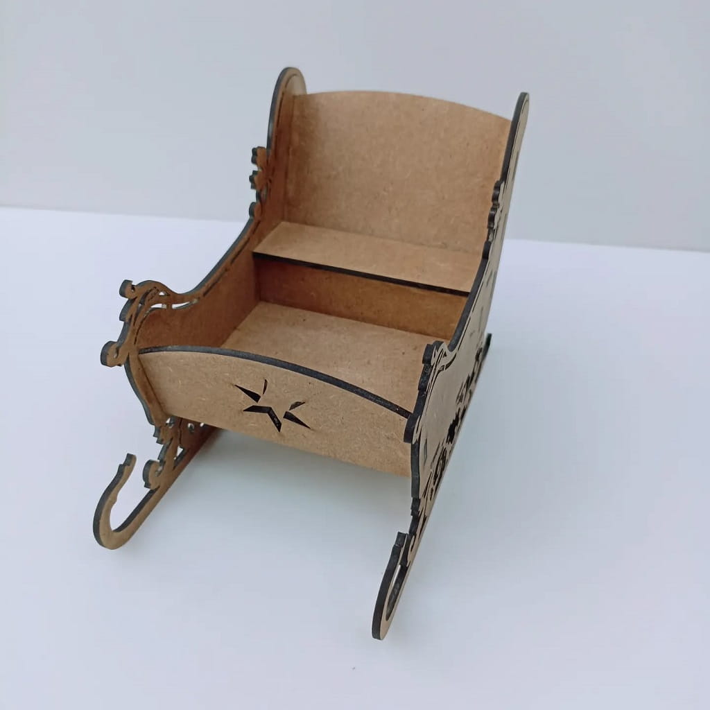 Laser Cut Christmas Santa Sleigh Festive Christmas Decorations
