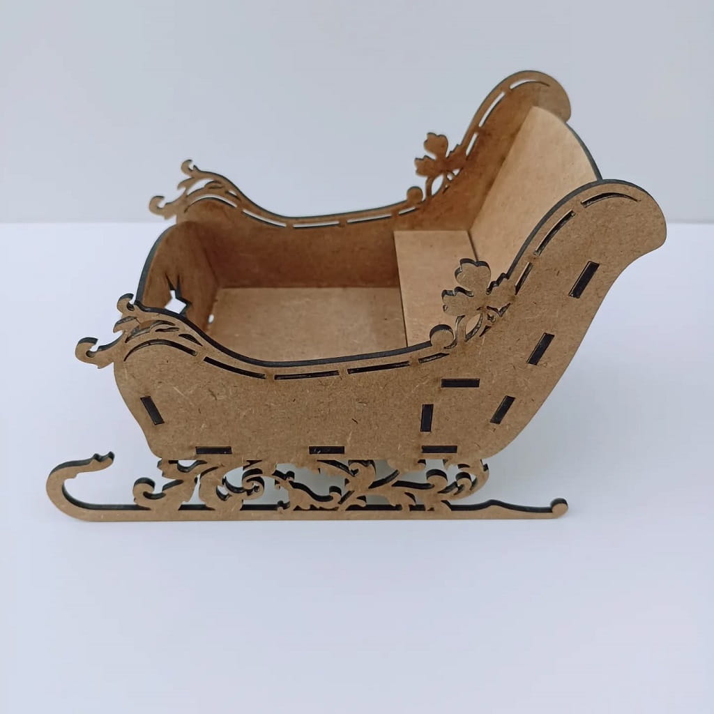 Laser Cut Christmas Santa Sleigh Festive Christmas Decorations