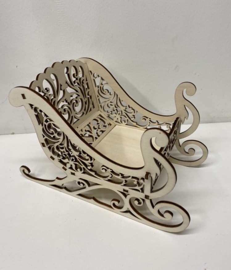 Laser Cut Decorative Santa Sleigh Candy Dish