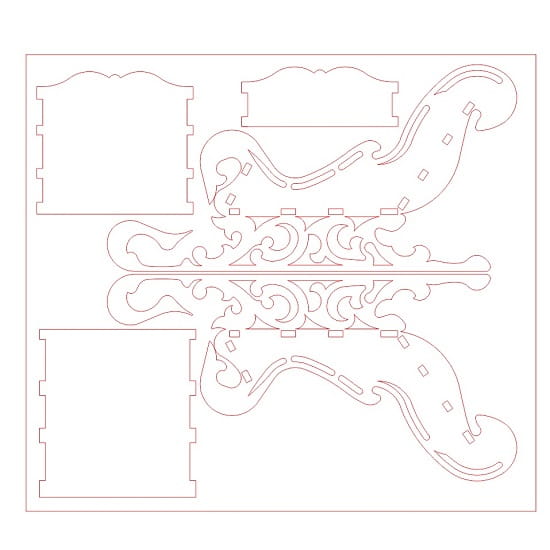 Laser Cut Decorative Wooden Santa Sleigh