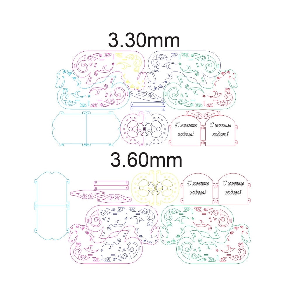 Laser Cut Decorative Wooden Sleigh New Year Decoration