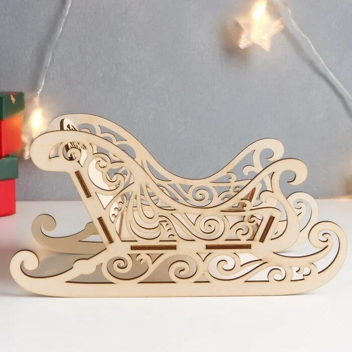 Laser Cut Festive Santa Sleigh Candy Dish