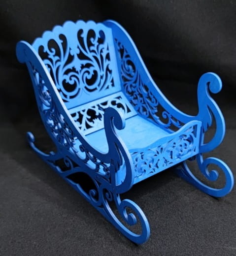 Laser Cut Holiday Sleigh Candy Dish