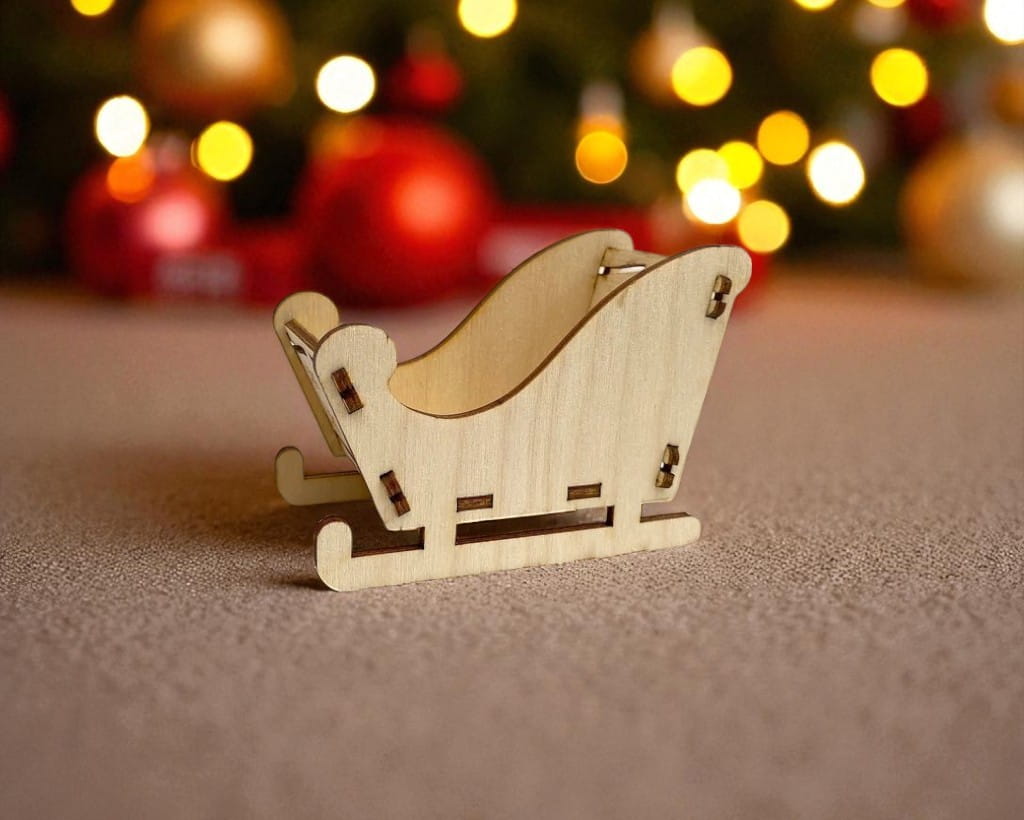 Laser Cut Mini Holiday Sleigh Candy Dish