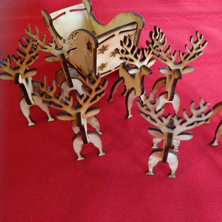 Laser Cut Mini Holiday Sleigh Candy Dish