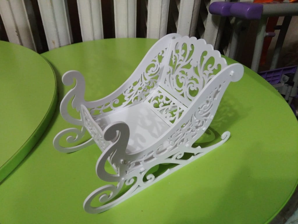 Laser Cut Santa Sleigh Candy Dish