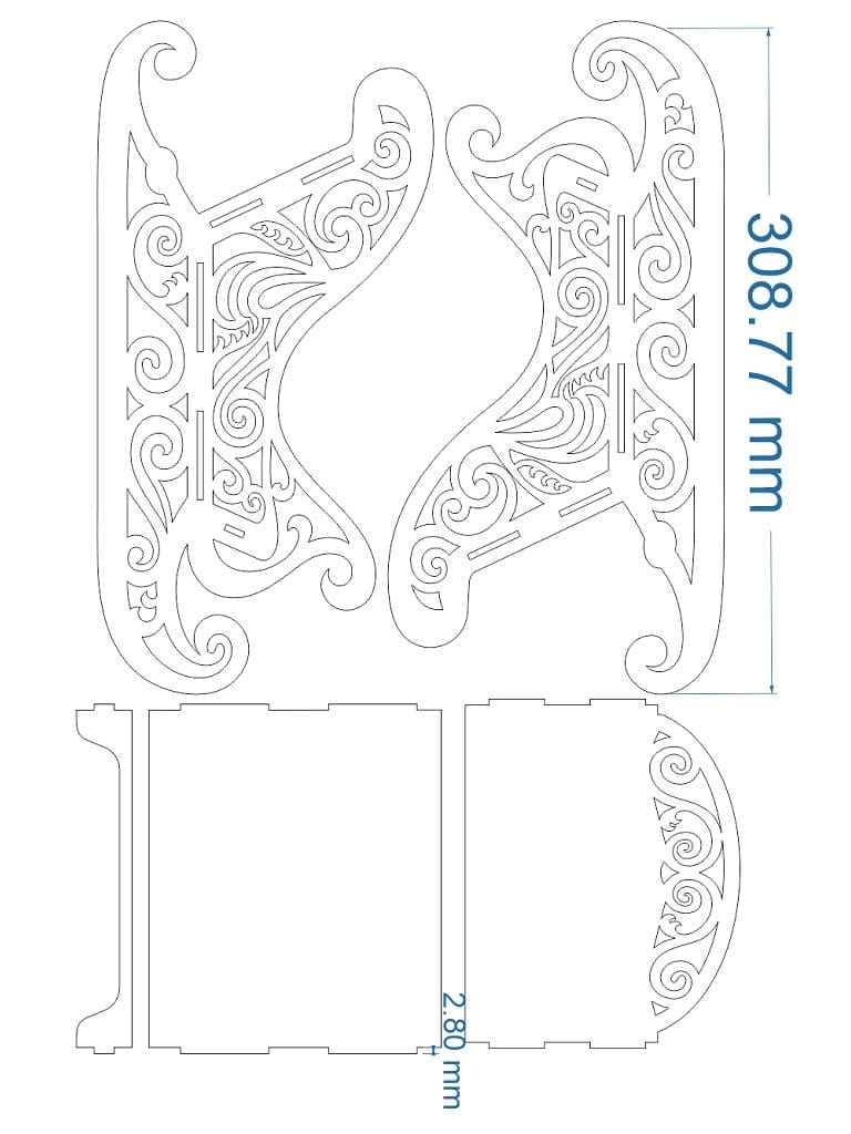 Laser Cut Sleigh Basket Candy Bowl