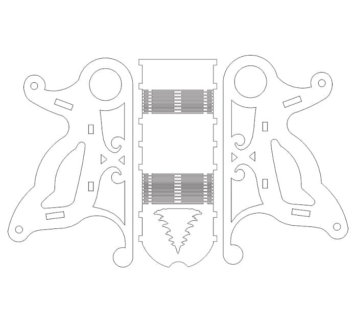 Laser Cut Sleigh Wine Bottle Holder