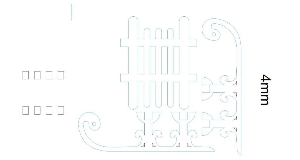 Laser Cut Small Wooden Sled Ornament