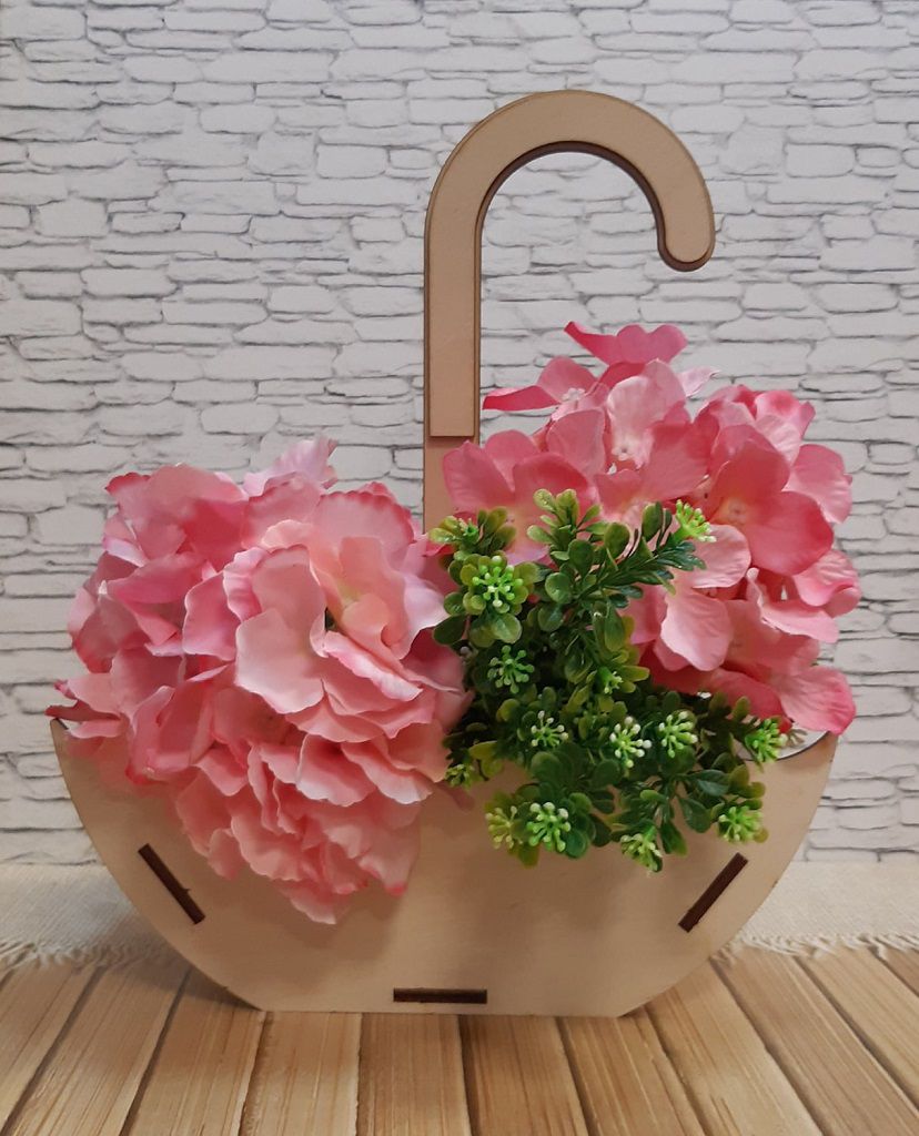 Laser Cut Umbrella Flower Gift Basket