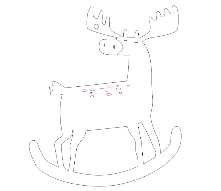 Laser Cut Rocking Moose Christmas Ornament