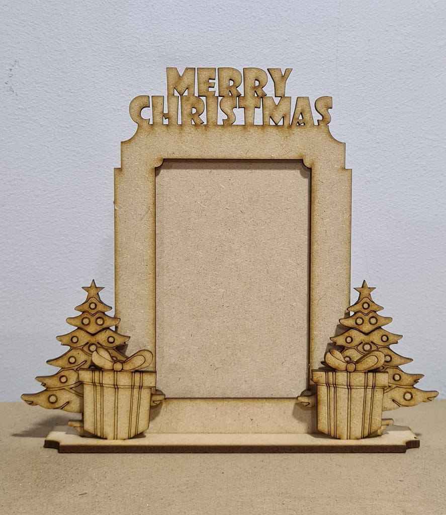 Laser Cut Christmas Themed Wooden Photo Frame