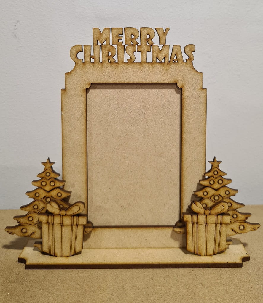 Laser Cut Christmas Themed Wooden Photo Frame