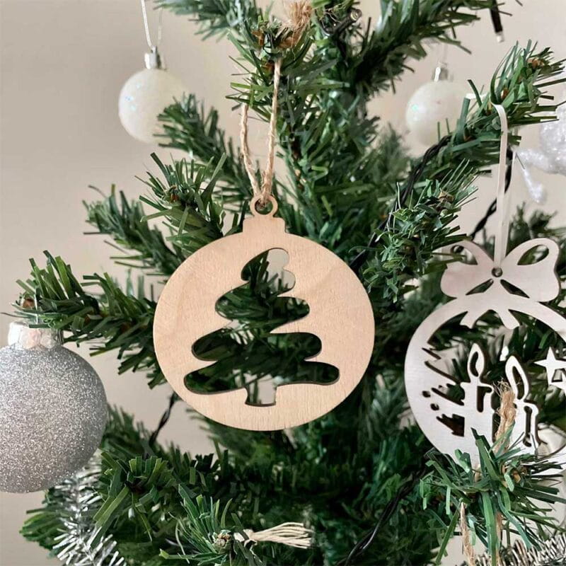 Laser Cut Christmas Tree Bauble Ornament
