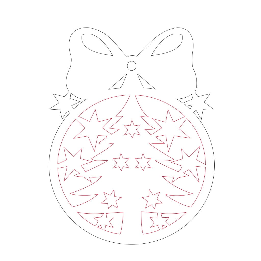 Laser Cut Engraving Ornament Christmas Tree Bauble