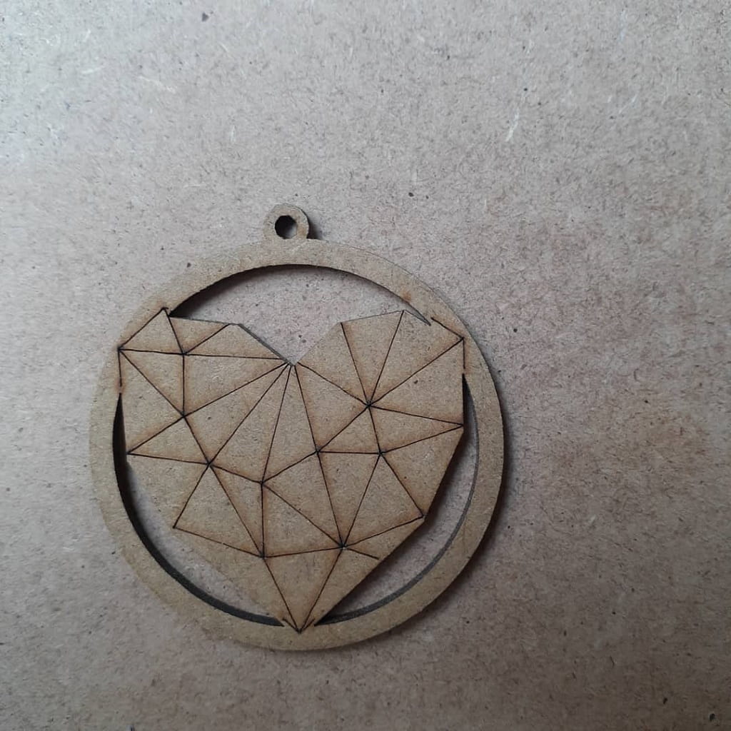 Laser Cut Geometric Heart Christmas Tree Bauble
