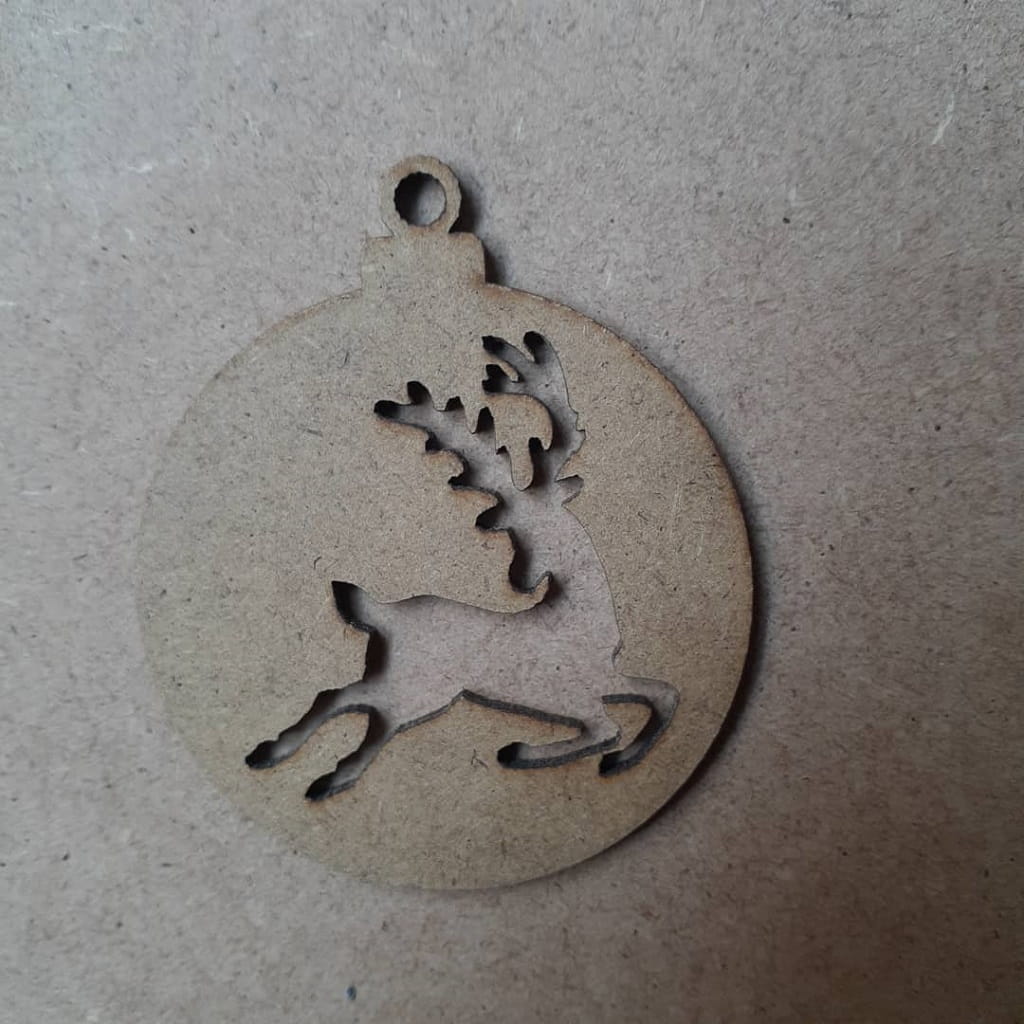 Laser Cut Reindeer Christmas Tree Bauble