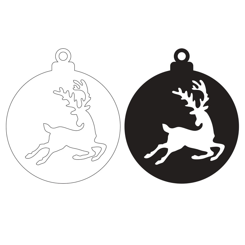 Laser Cut Reindeer Christmas Tree Bauble