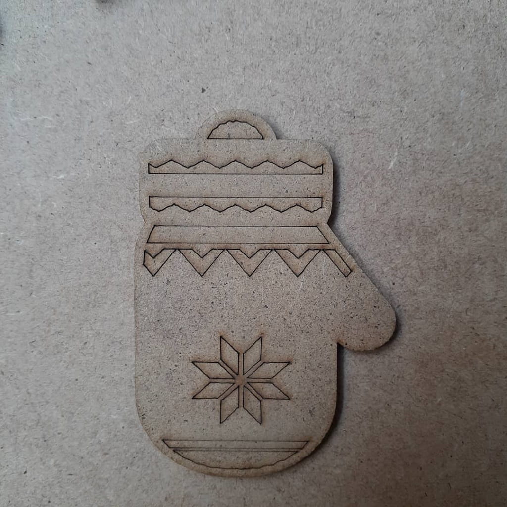 Laser Cut Santa Claus Glove Ornament