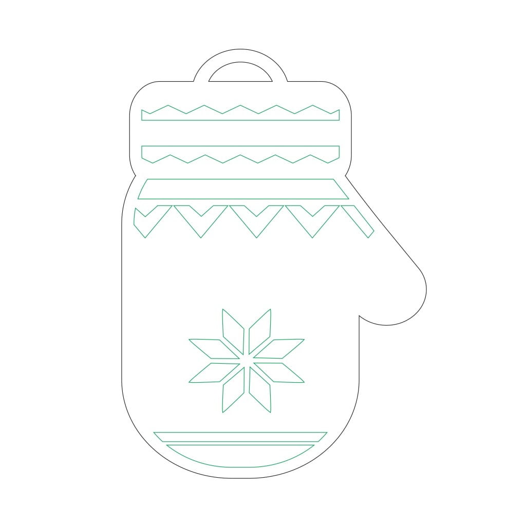 Laser Cut Santa Claus Glove Ornament