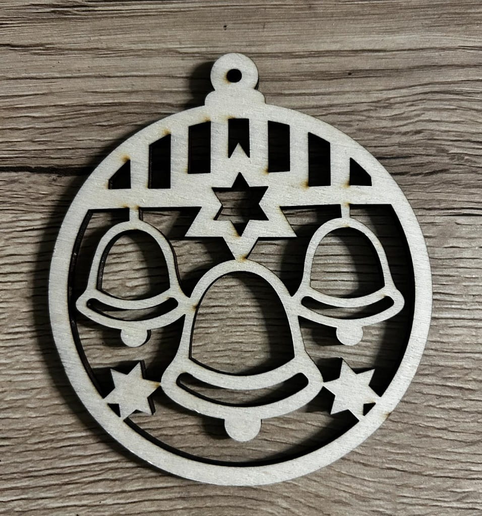 Laser Cut Three Bells Bauble Christmas Ornament
