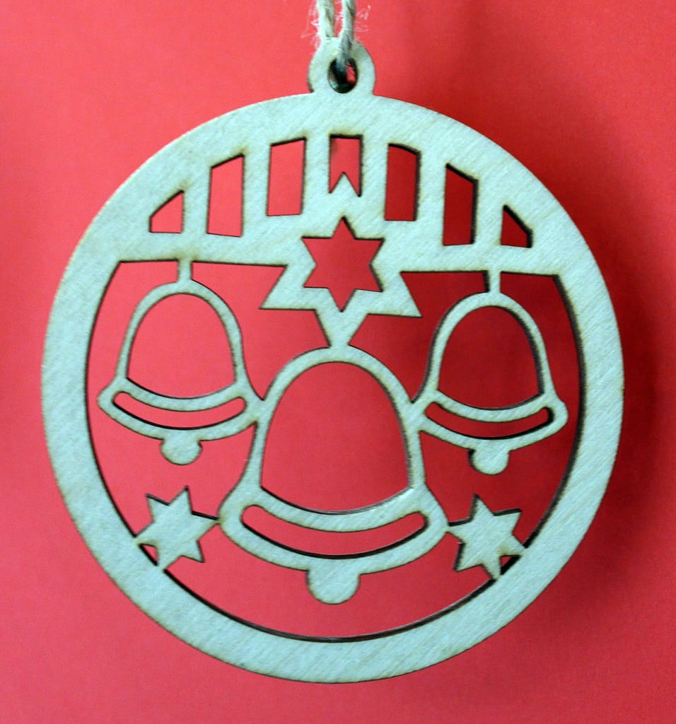 Laser Cut Three Bells Bauble Christmas Ornament