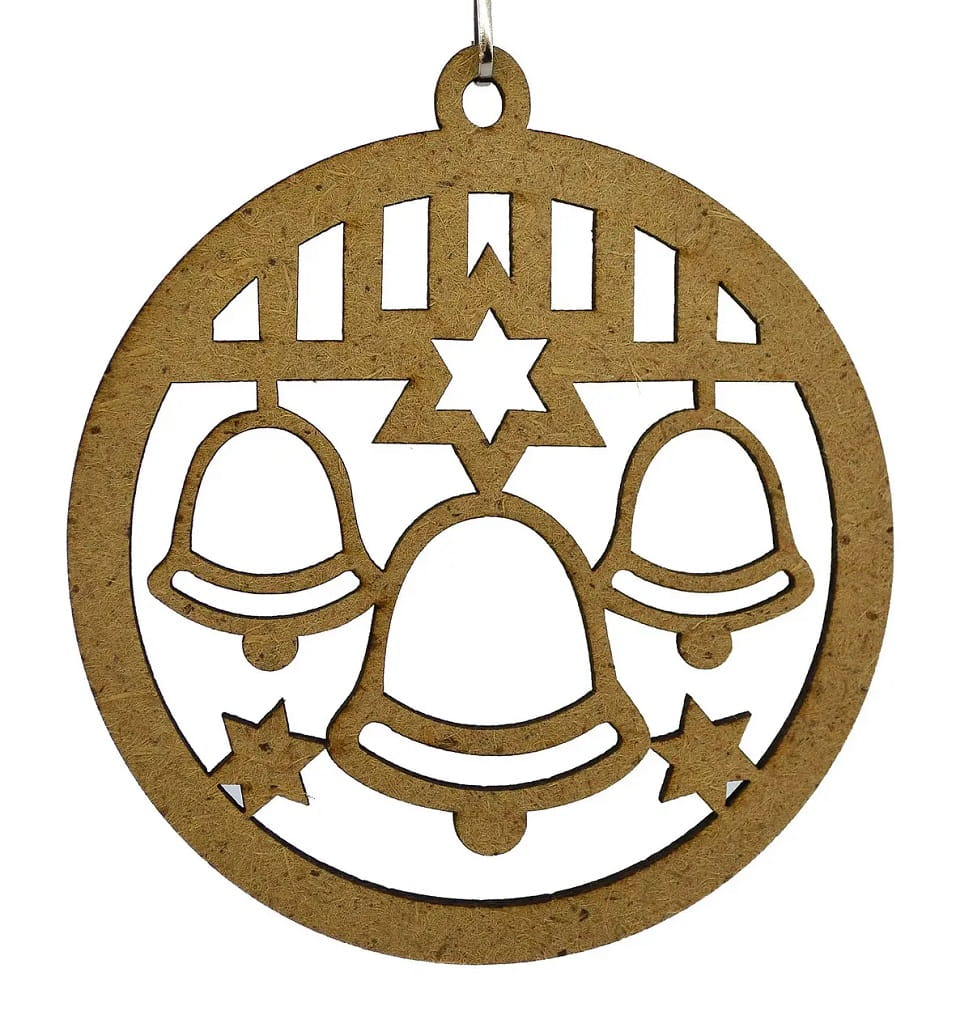 Laser Cut Three Bells Bauble Christmas Ornament