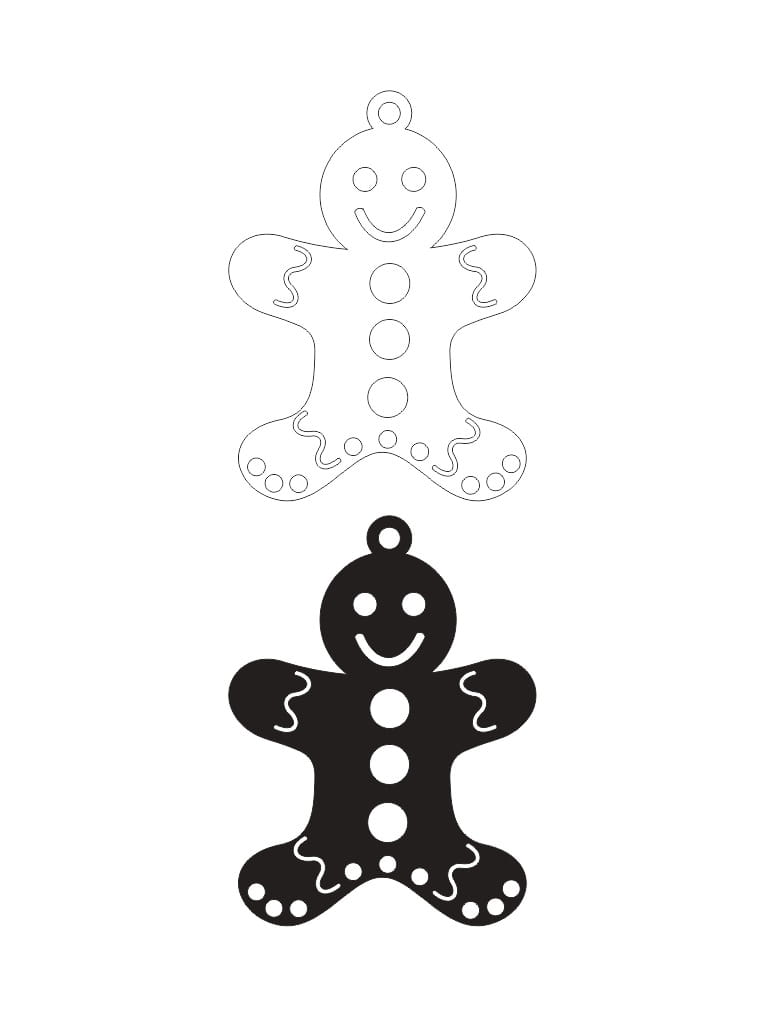 Laser Cut Gingerbread Man Hanging Ornament