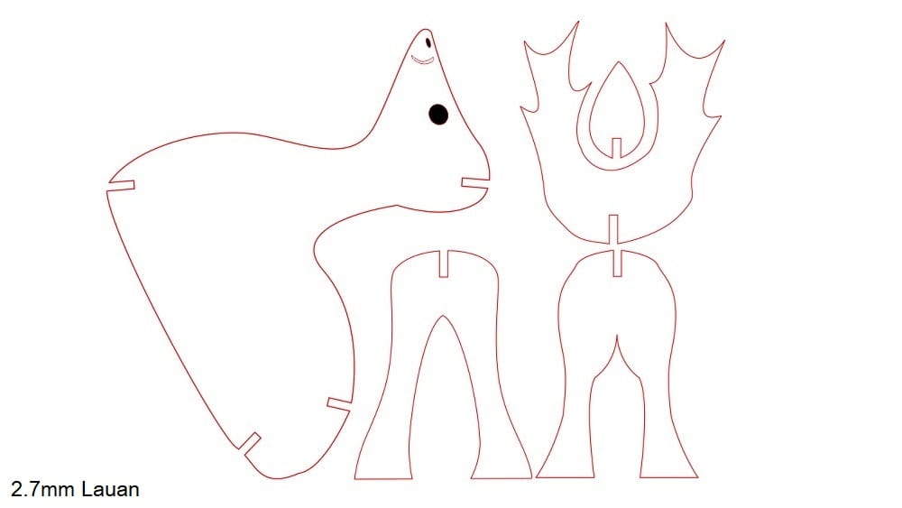 Laser Cut Christmas Deer 3D Wood Model