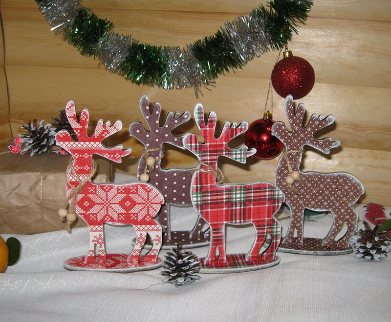 Laser Cut Christmas Holiday Reindeer Decor