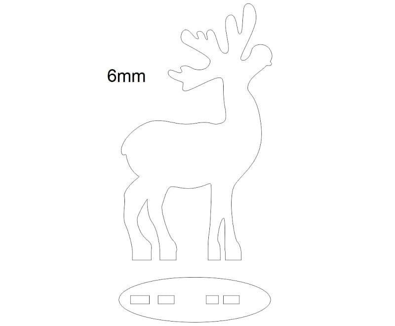 Laser Cut Christmas Holiday Reindeer Decor