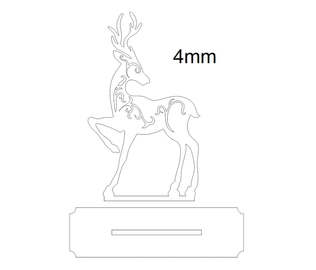 Laser Cut Christmas Reindeer Festive Holiday Decoration