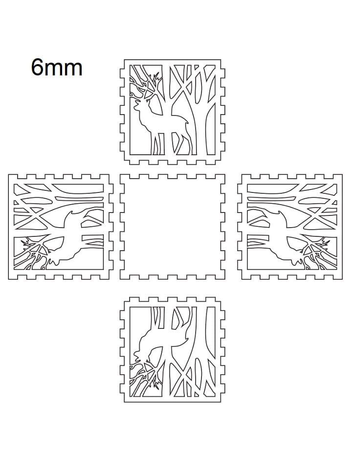 Laser Cut Christmas Themed Tea Light Holder