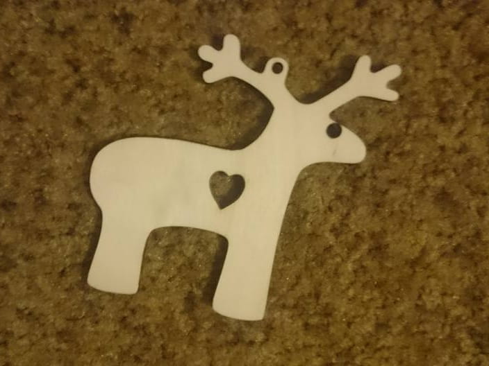 Laser Cut Deer Christmas Tree Ornament