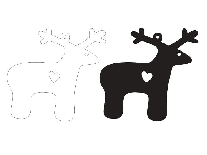 Laser Cut Deer Christmas Tree Ornament