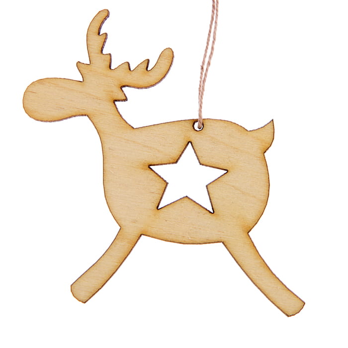 Laser Cut Deer with Star Christmas Tree Ornament