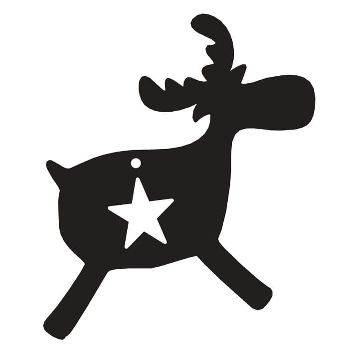 Laser Cut Deer with Star Christmas Tree Ornament
