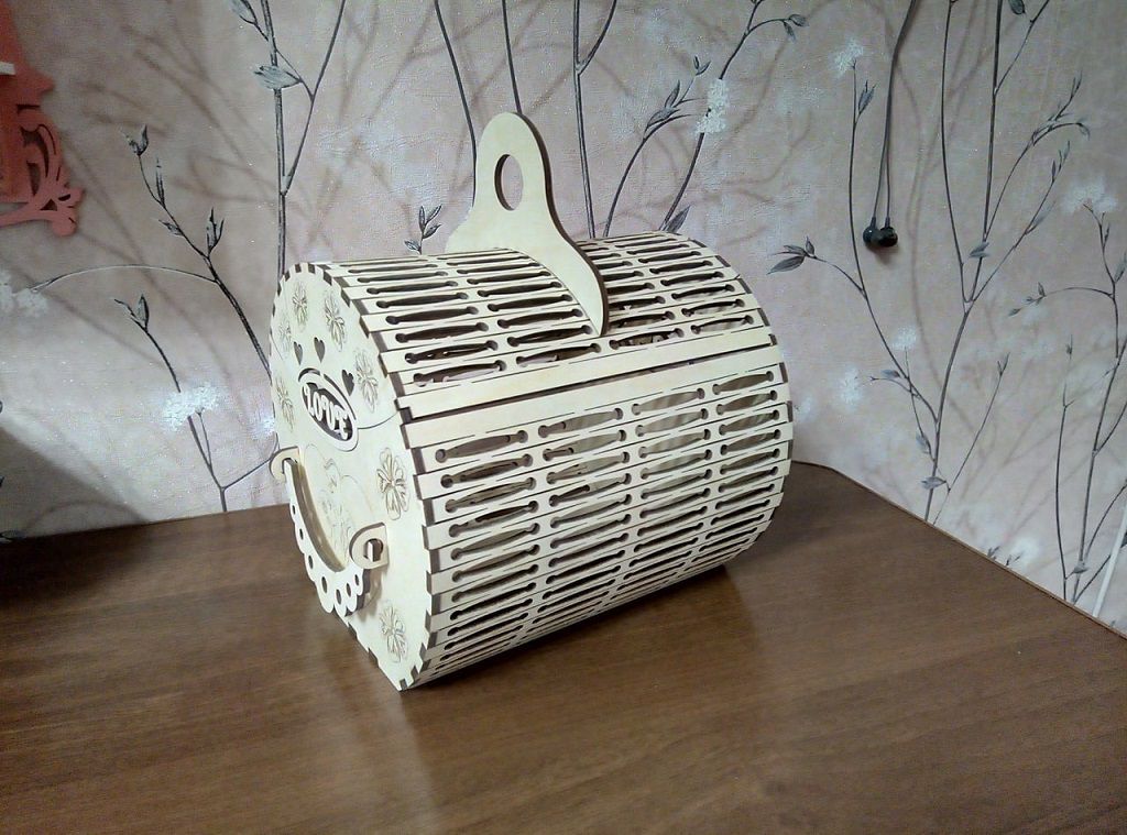 Laser Cut Plywood Roll Top Basket