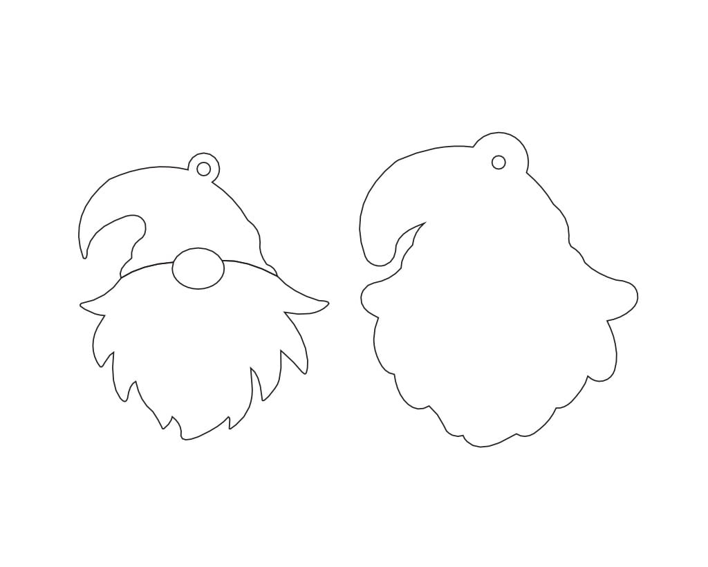 Laser Cut Two Layer Christmas Gnome Ornament