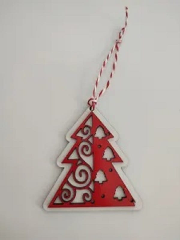Laser Cut Two Layer Christmas Tree Ornament