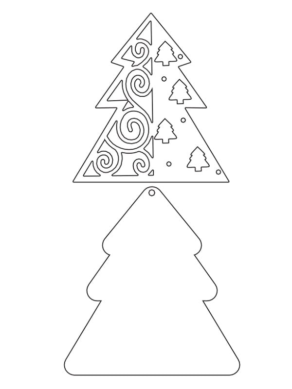 Laser Cut Two Layer Christmas Tree Ornament